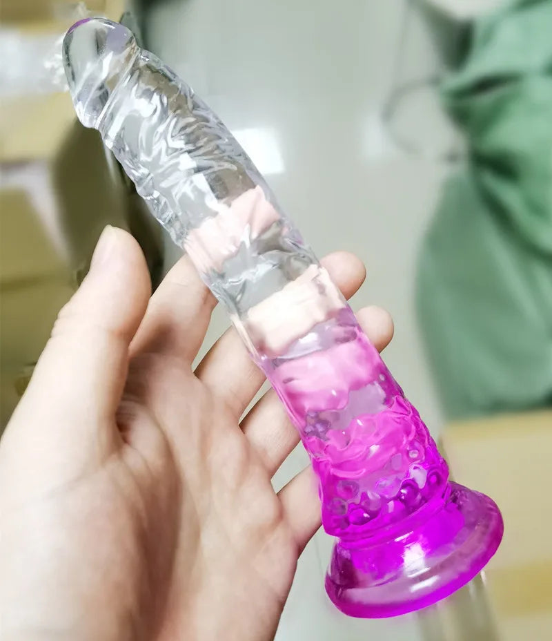 Dildos realistas de gelatina con ventosa