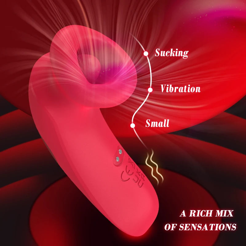 Vibrador ysuccionador con forma de boca