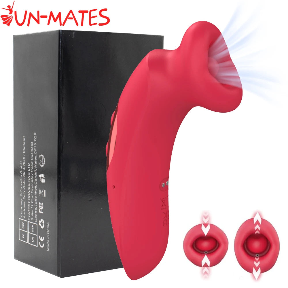 Vibrador ysuccionador con forma de boca