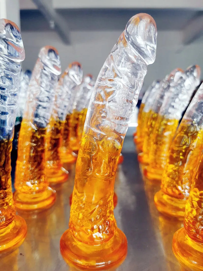 Dildos realistas de gelatina con ventosa
