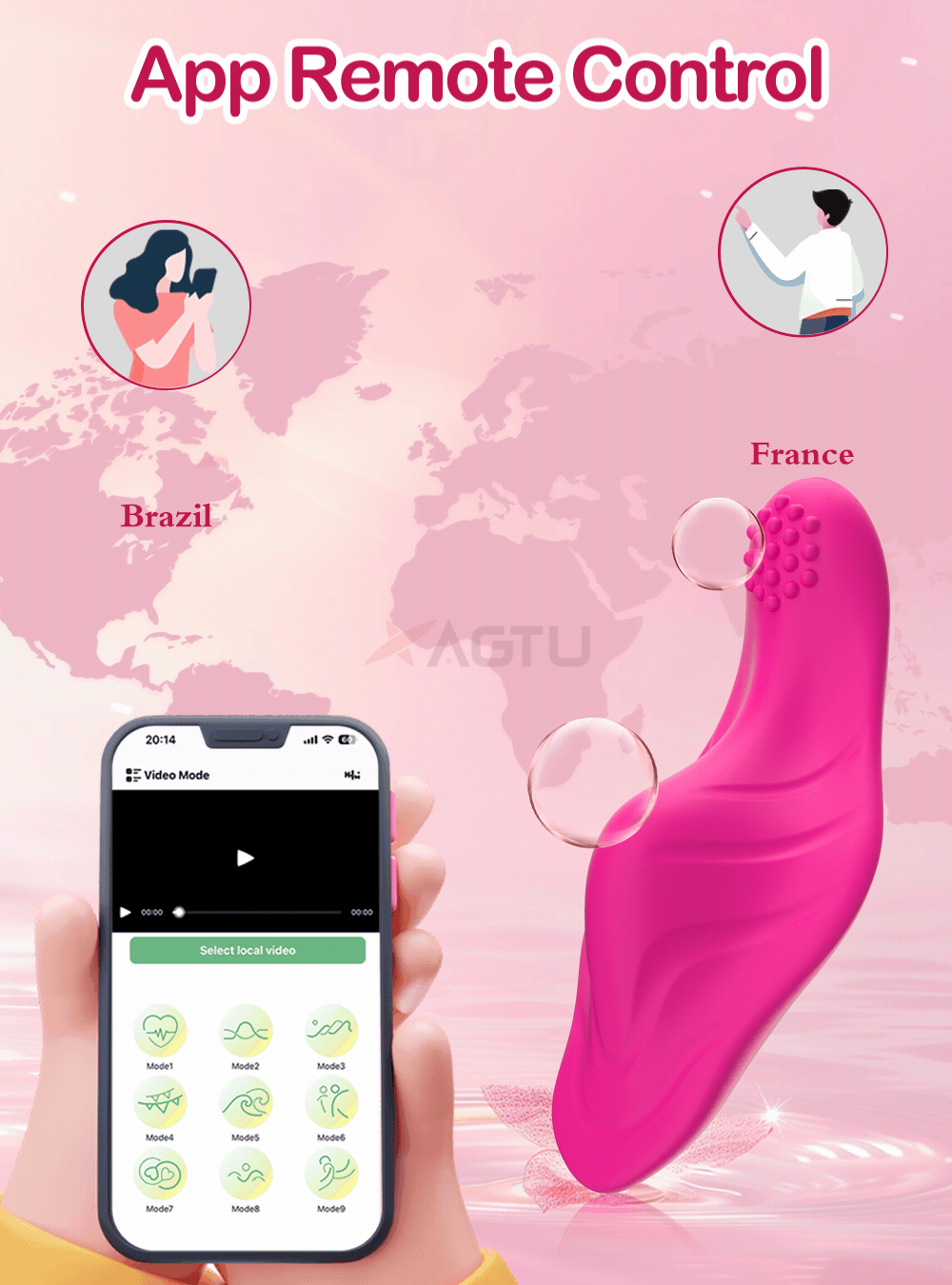 Vibrador con aplicación de control remoto usable en ropa interior
