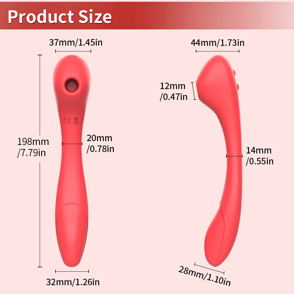 Vibrador y succionador de 2 en 1