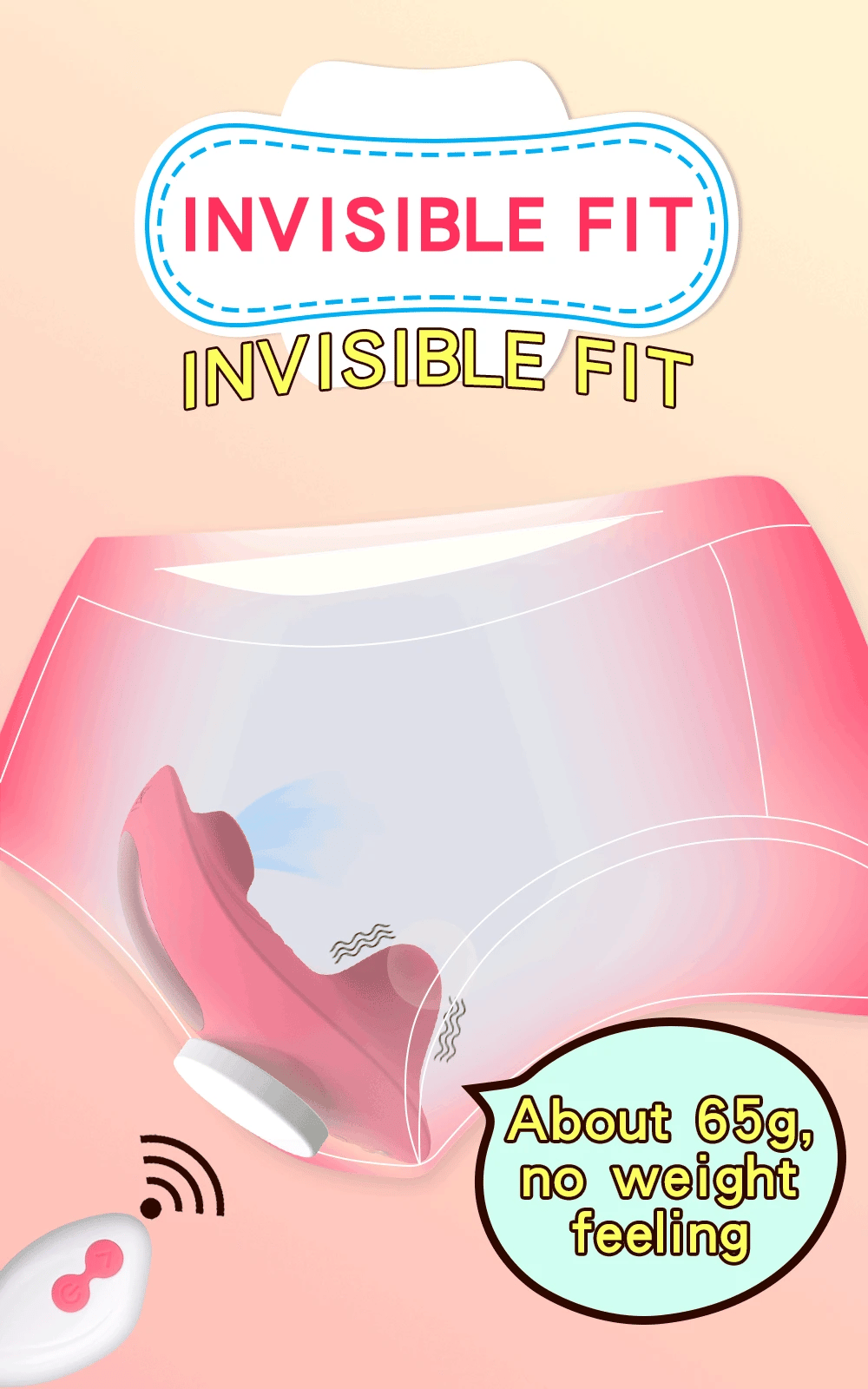 Mini succionador y vibrador usable en ropa interior
