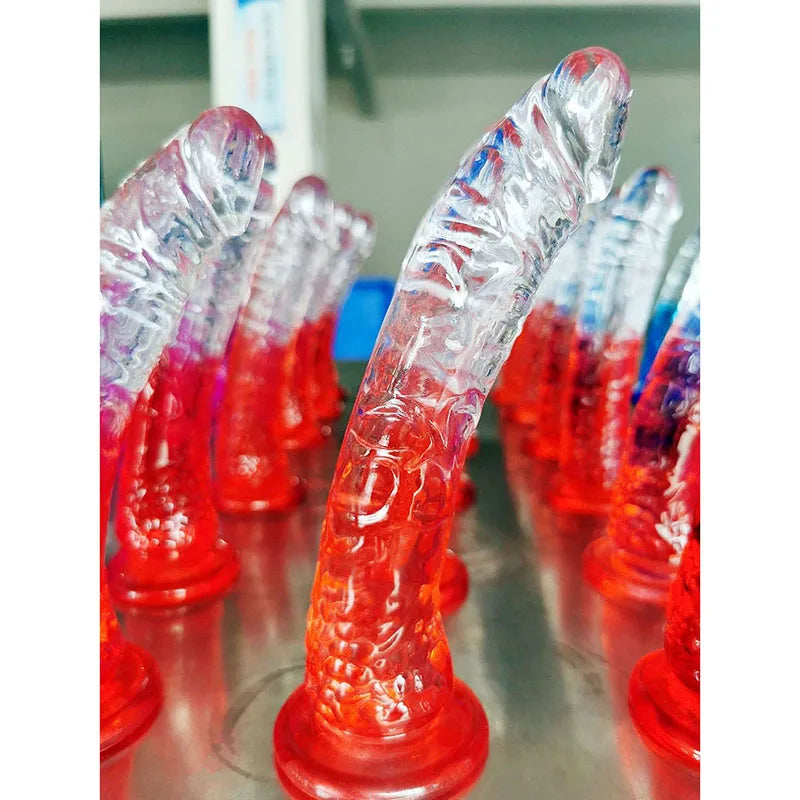 Dildos realistas de gelatina con ventosa