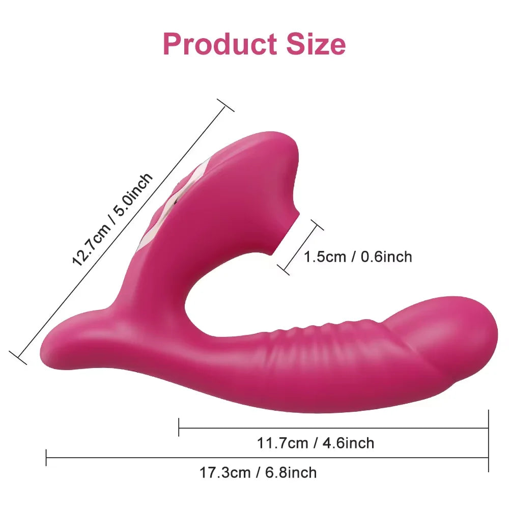 Vibrador, succionador y dildo con 10 vibraciones