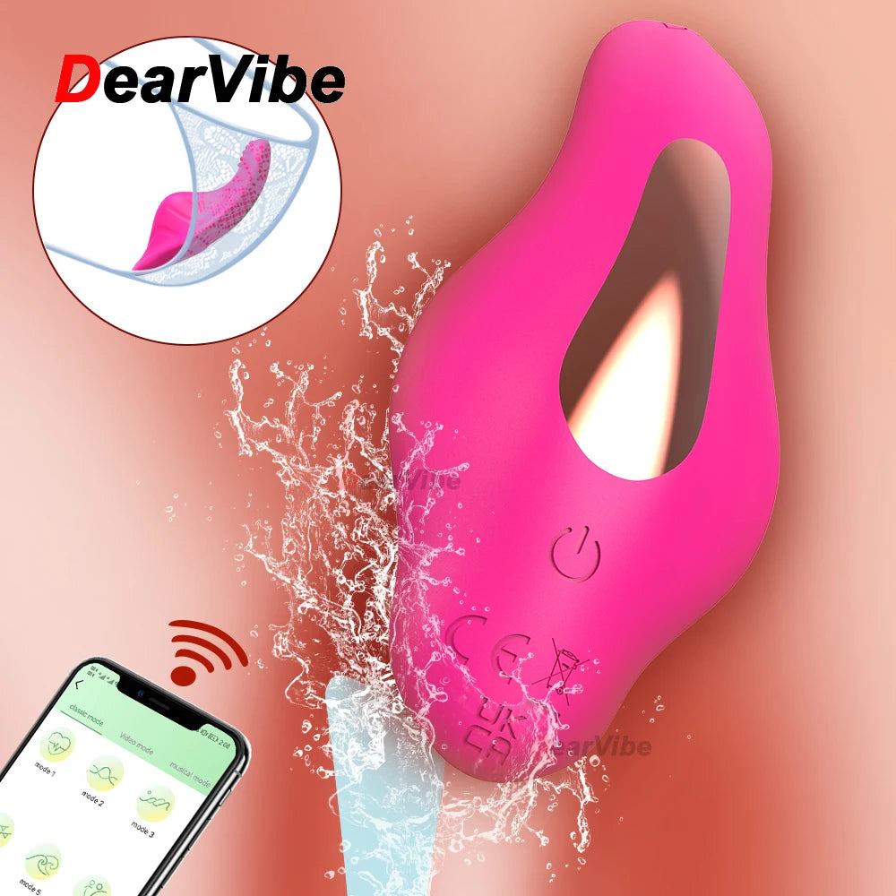 Vibrador con aplicación de control remoto usable en ropa interior