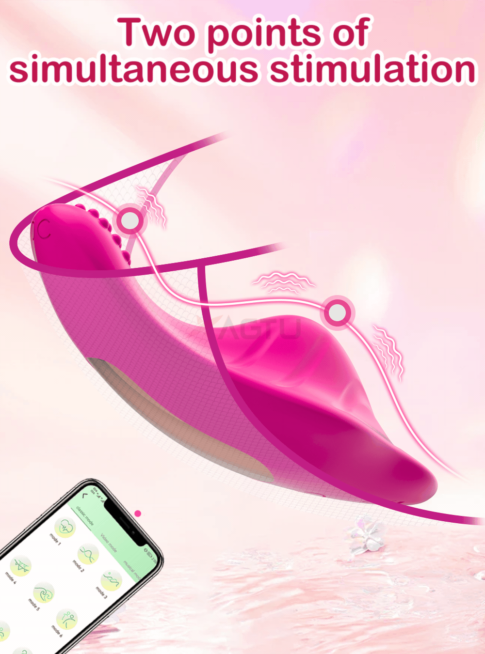 Vibrador con aplicación de control remoto usable en ropa interior