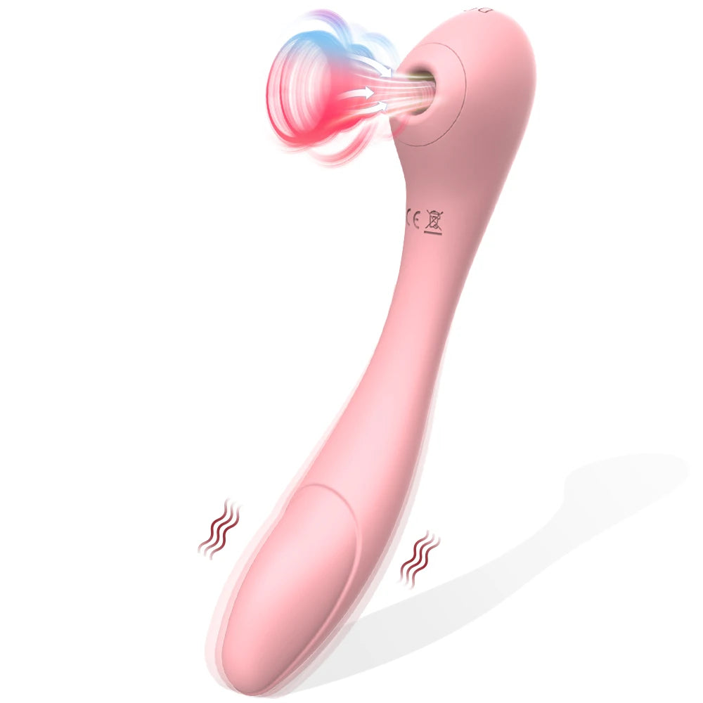 Vibrador y succionador de 2 en 1