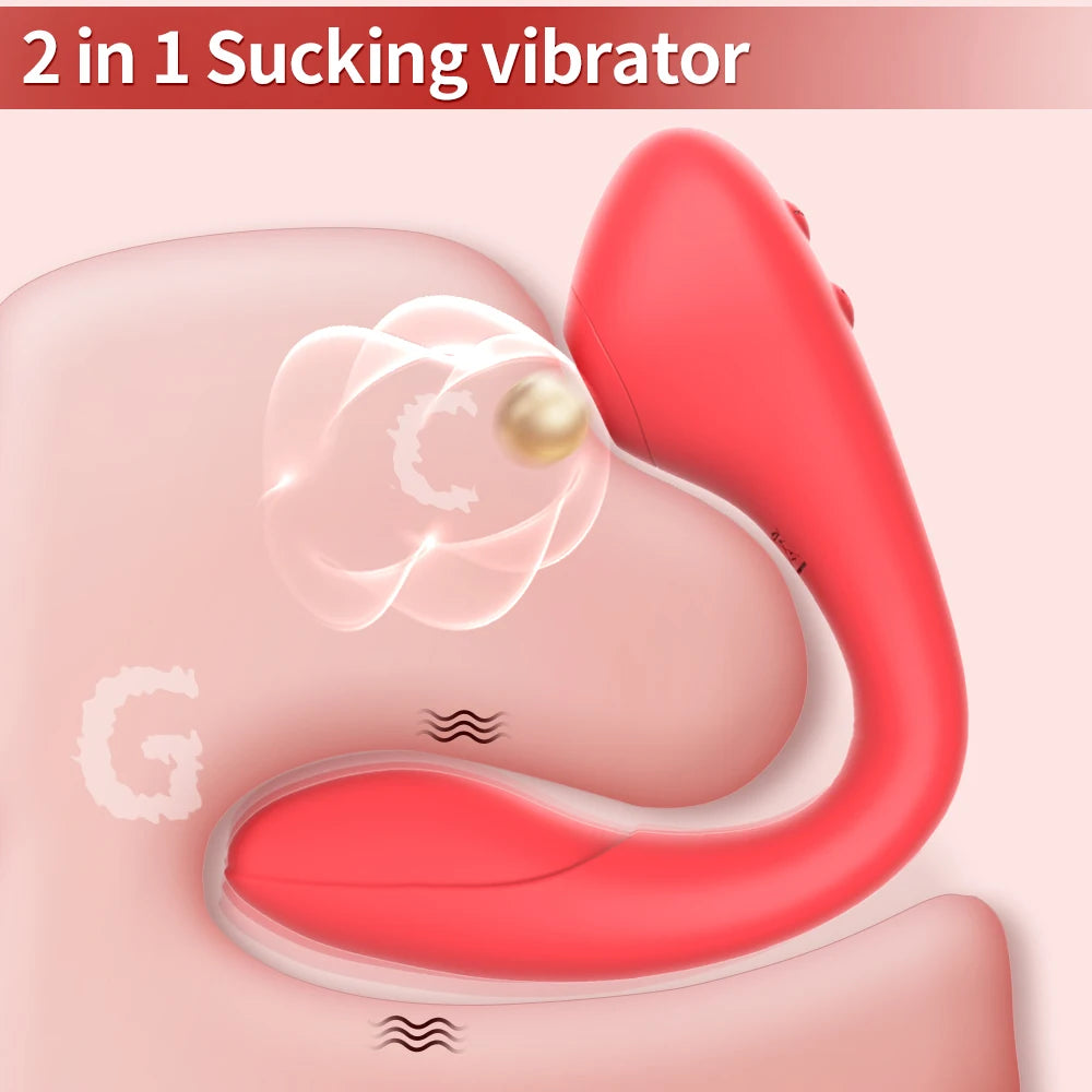 Vibrador y succionador de 2 en 1