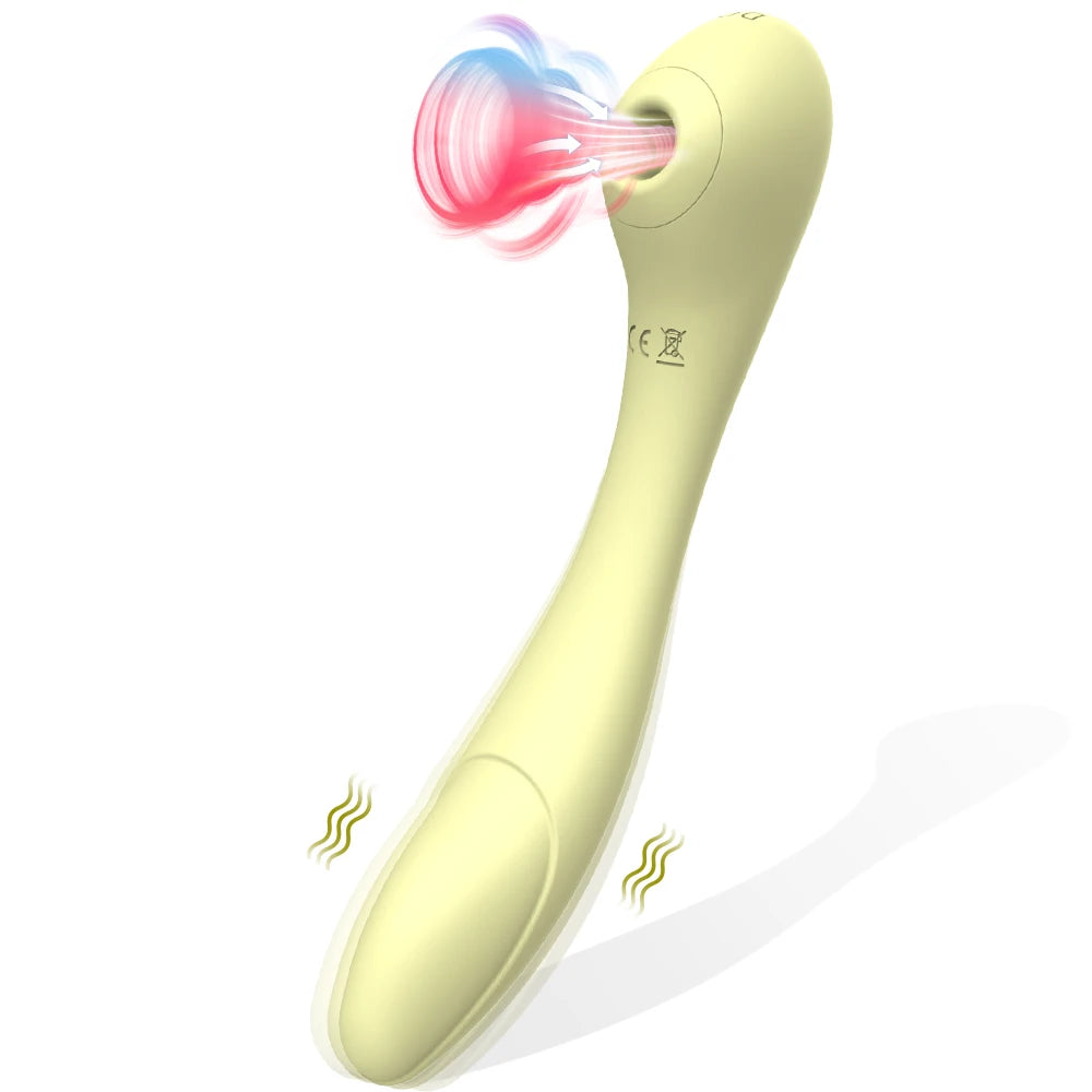 Vibrador y succionador de 2 en 1
