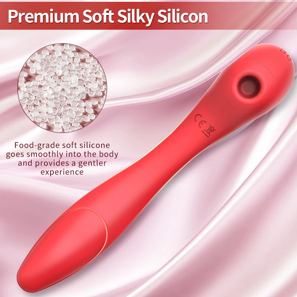Vibrador y succionador de 2 en 1