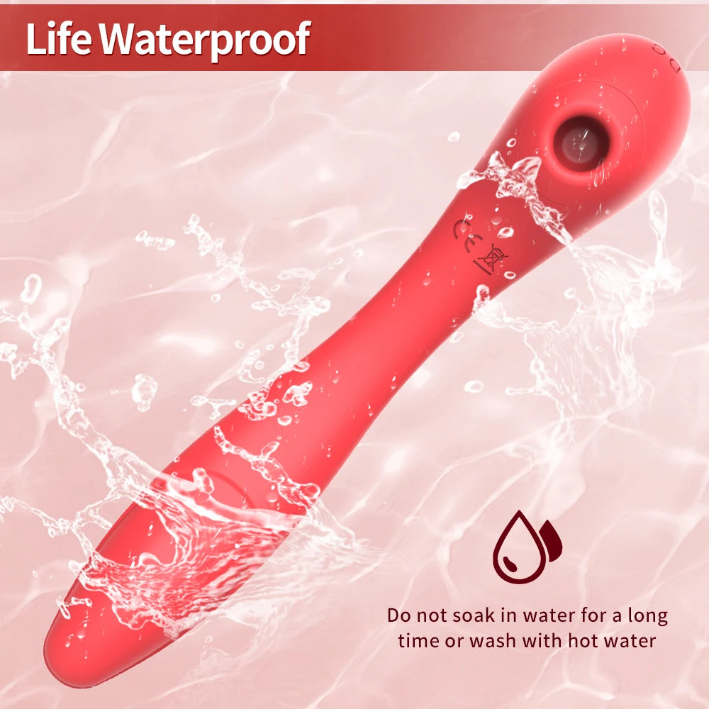 Vibrador y succionador de 2 en 1
