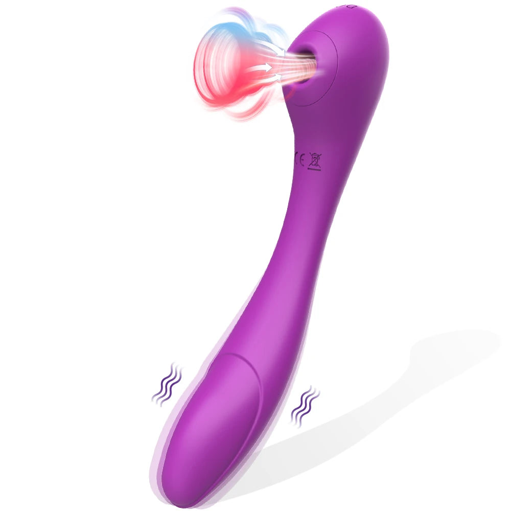 Vibrador y succionador de 2 en 1