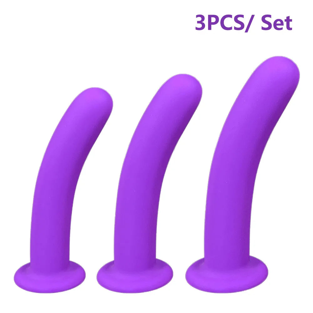 Juego de 3 tapones anales de silicona