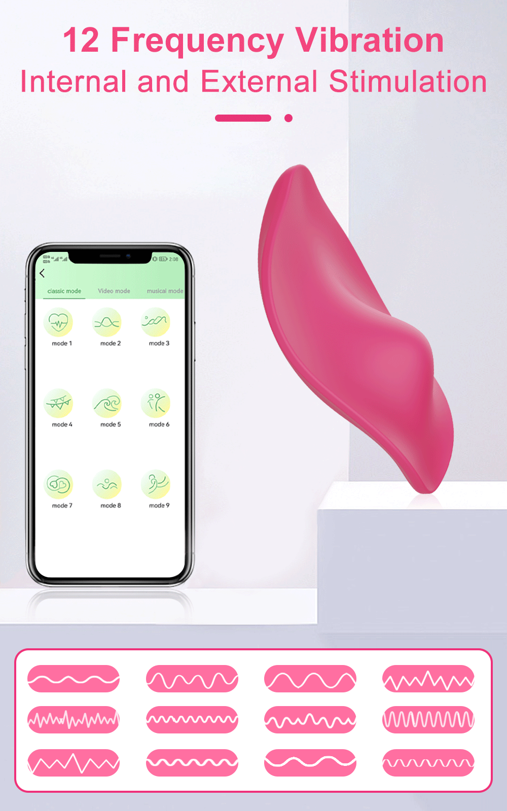 Vibrador portátil con Bluetooth