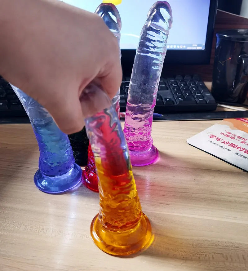 Dildos realistas de gelatina con ventosa