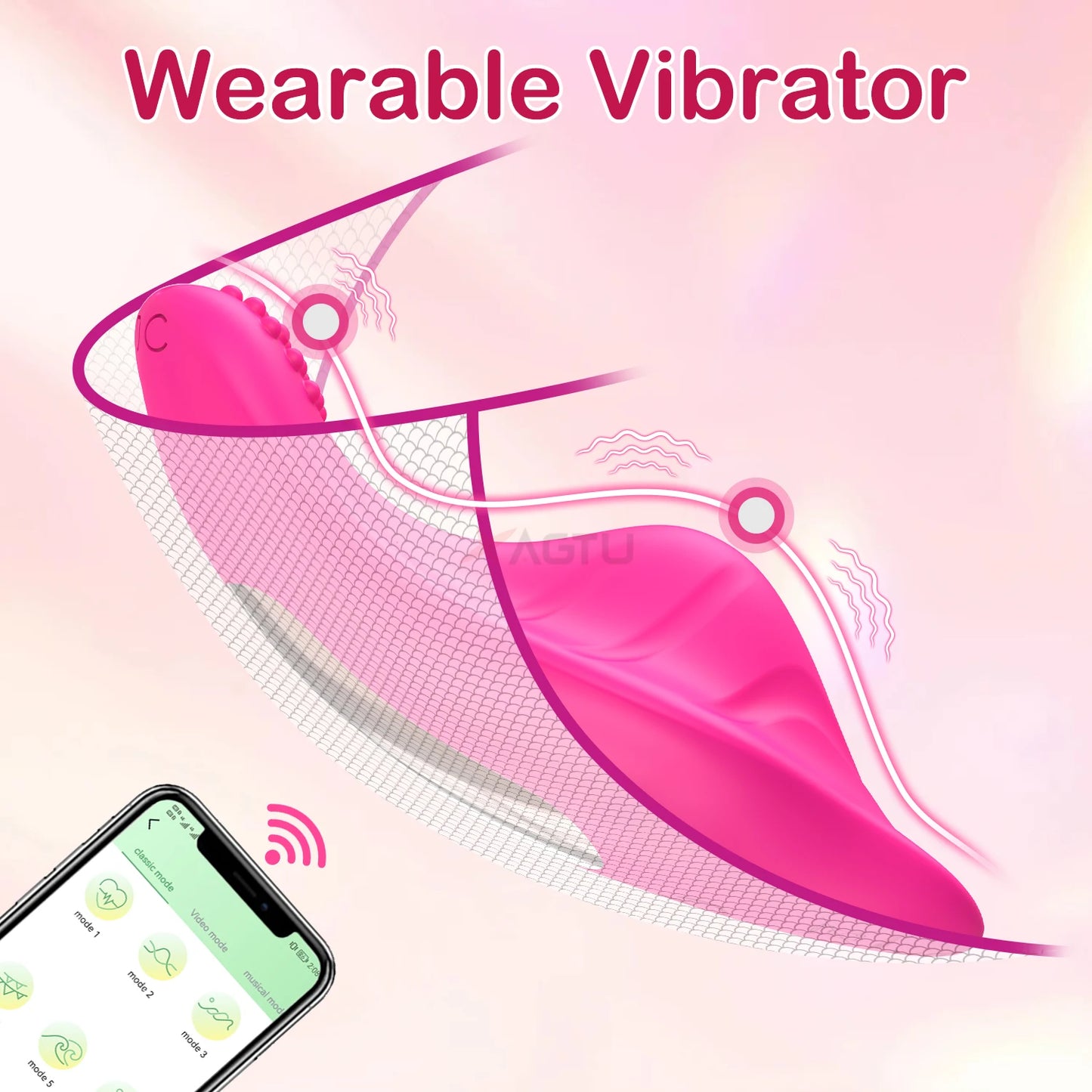 Vibrador con aplicación de control remoto usable en ropa interior