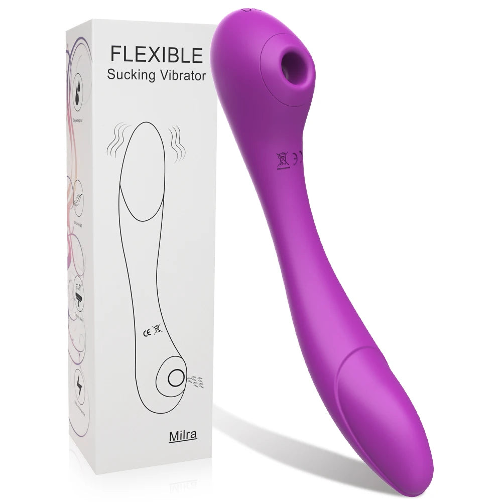 Vibrador y succionador de 2 en 1