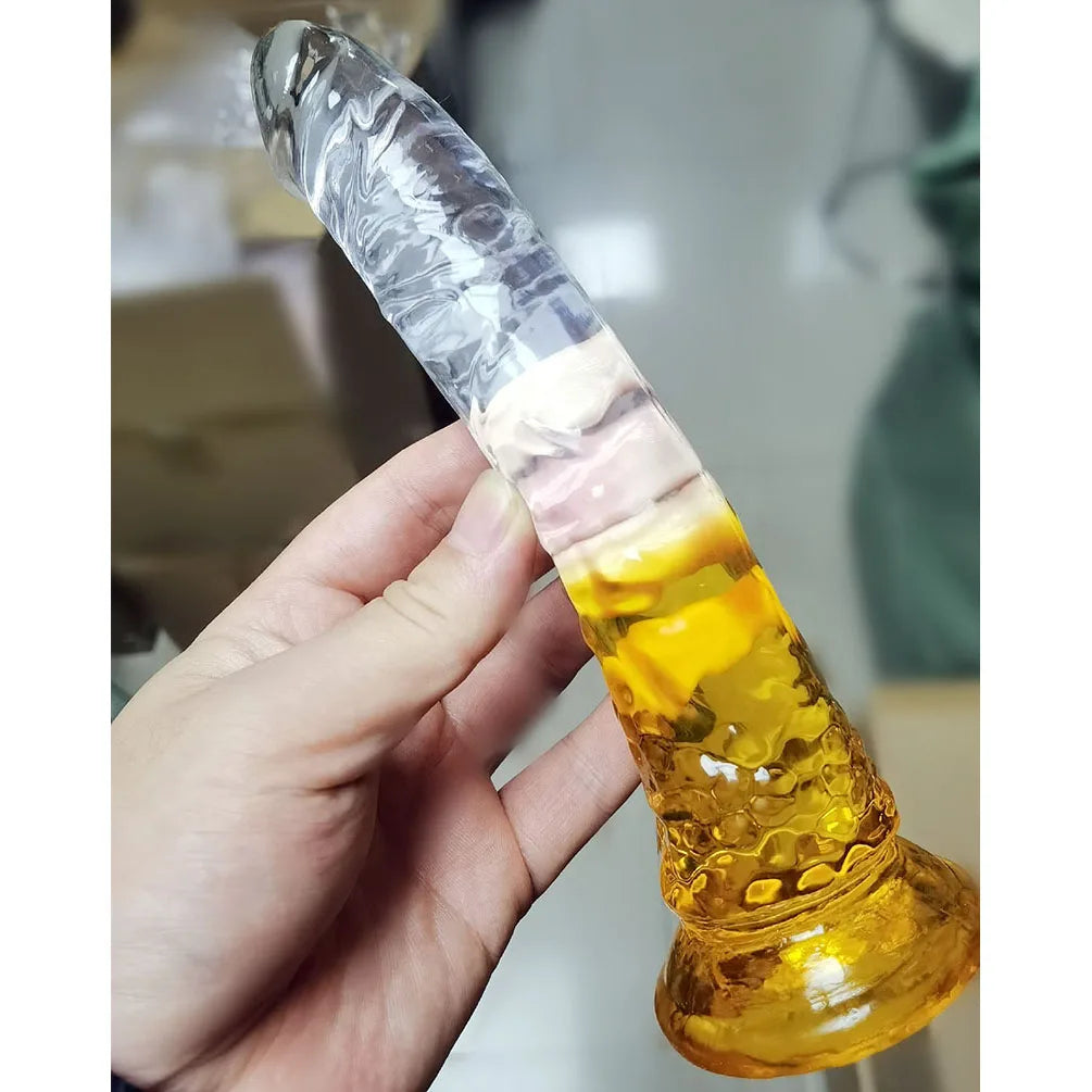 Dildos realistas de gelatina con ventosa