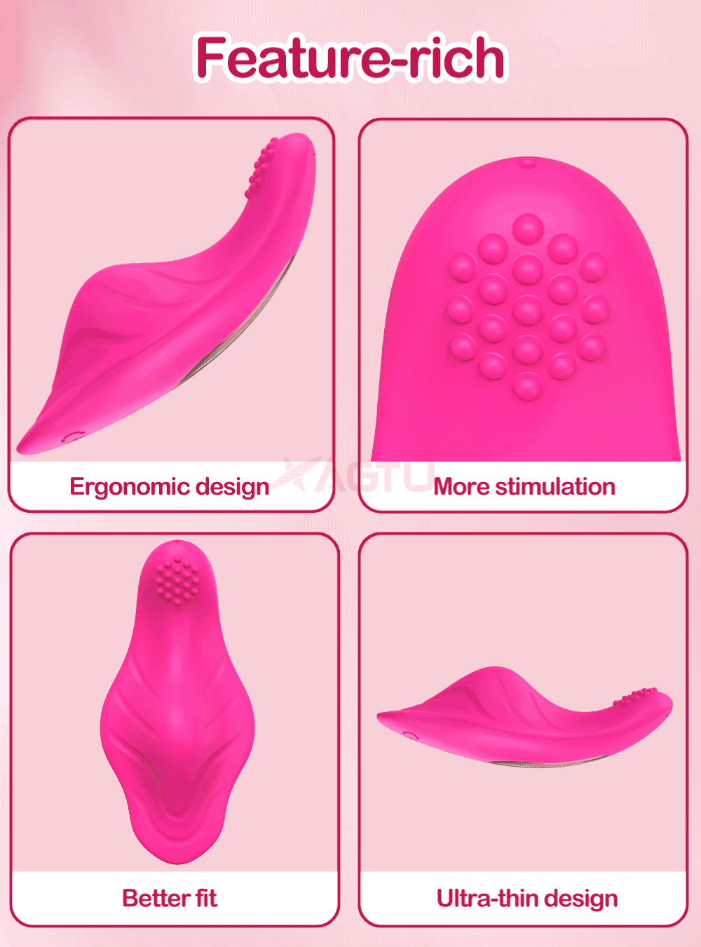 Vibrador con aplicación de control remoto usable en ropa interior