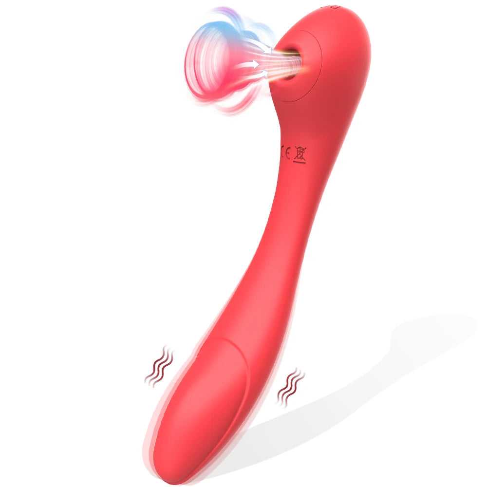 Vibrador y succionador de 2 en 1