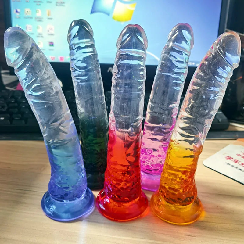 Dildos realistas de gelatina con ventosa