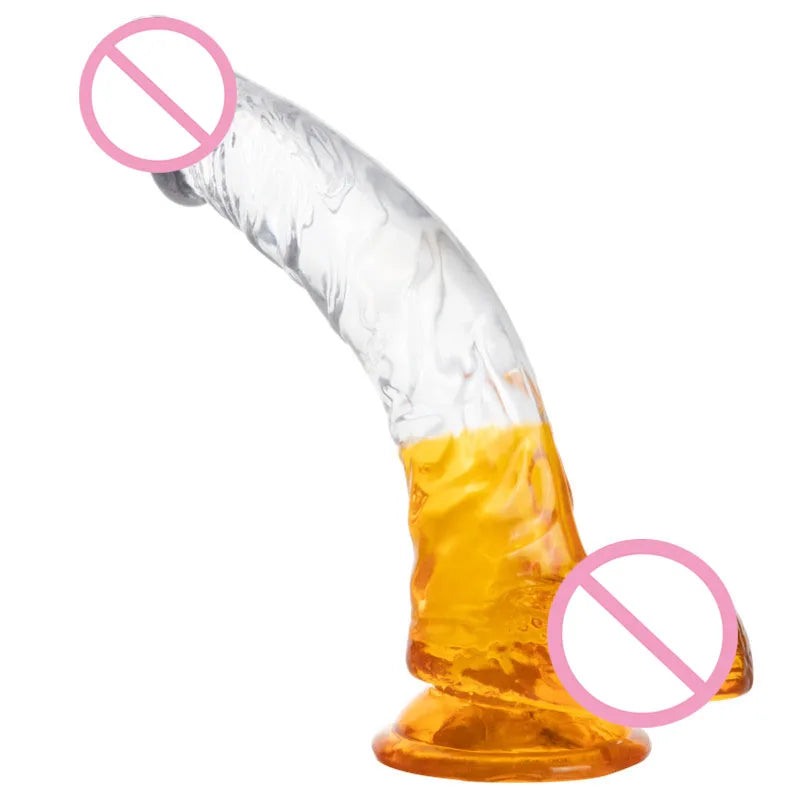Dildos realistas de gelatina con ventosa