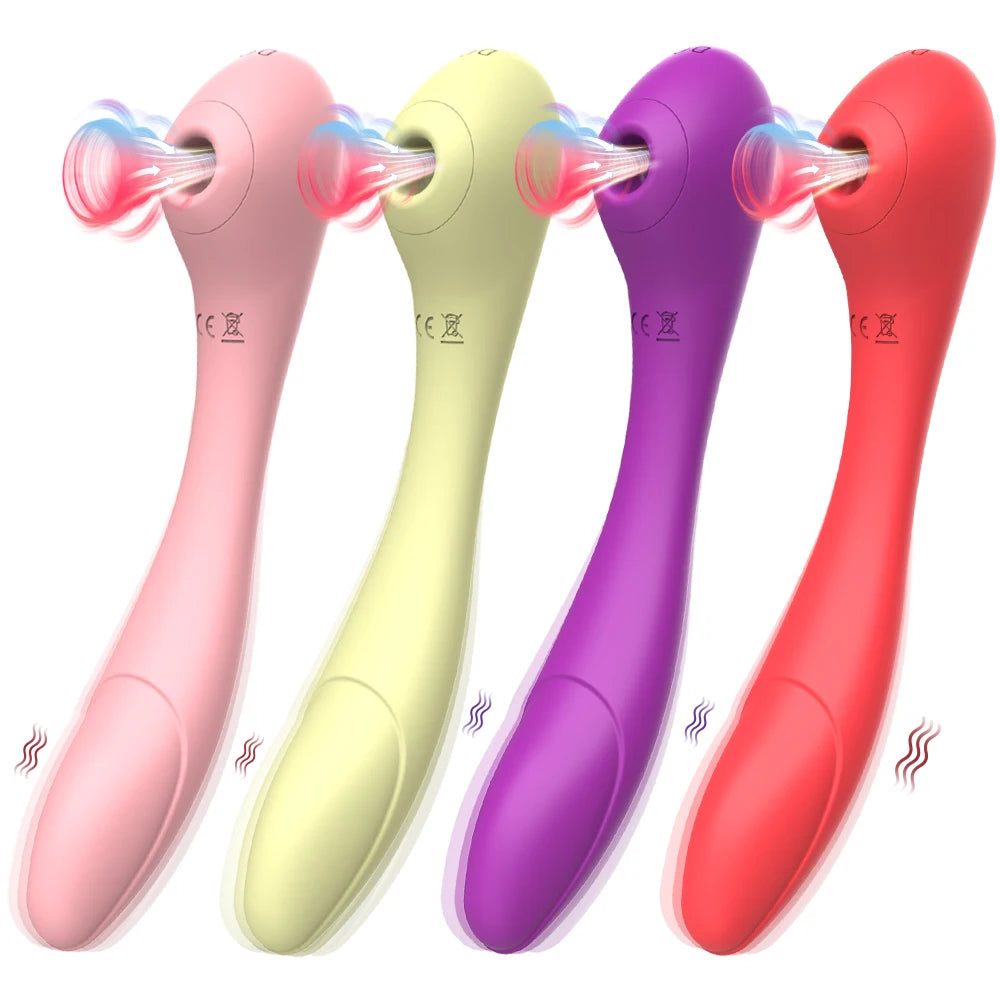 Vibrador y succionador de 2 en 1