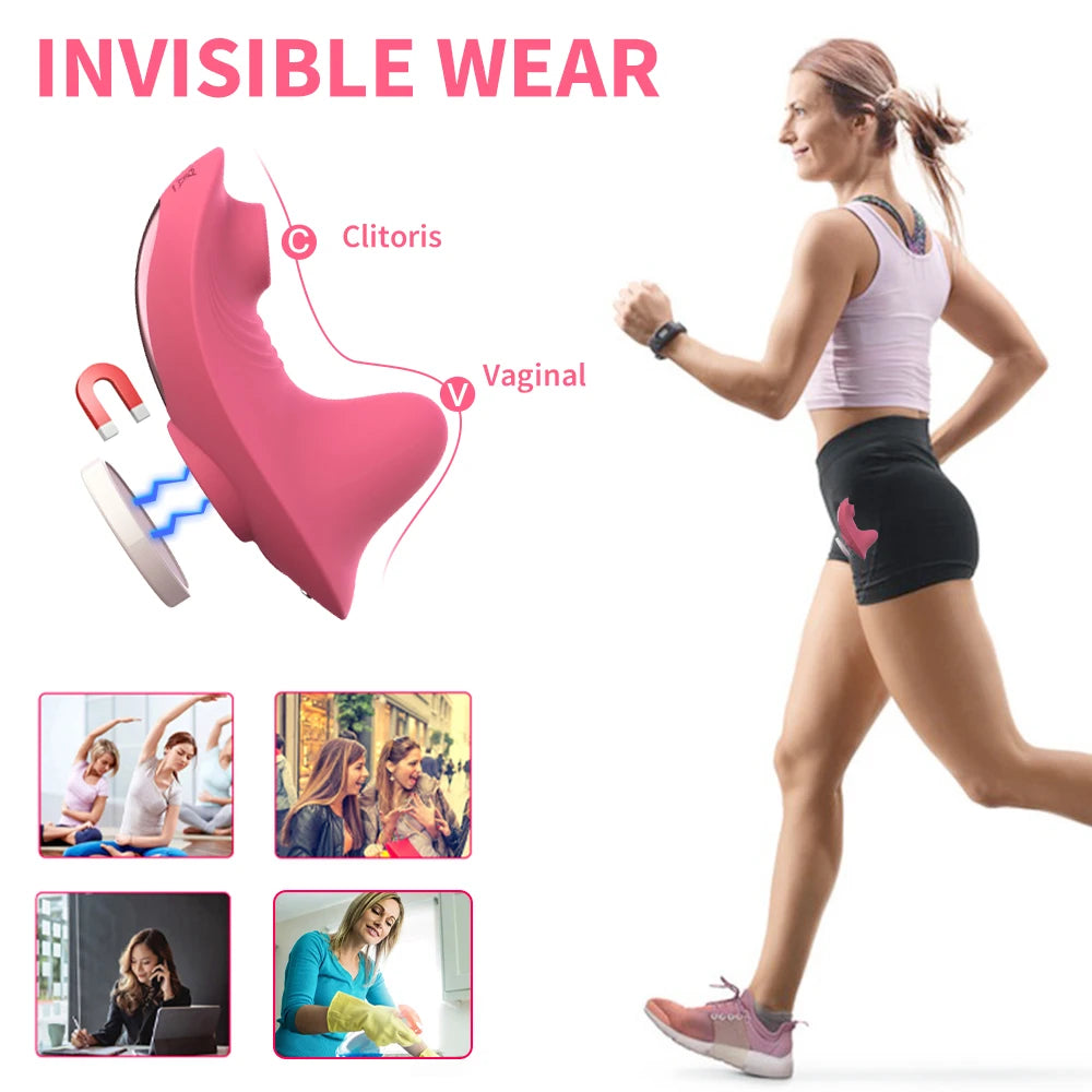 Mini succionador y vibrador usable en ropa interior