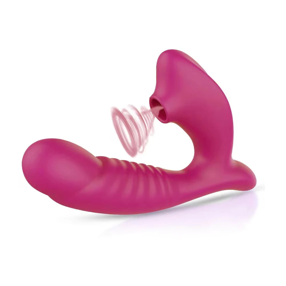 Vibrador, succionador y dildo con 10 vibraciones