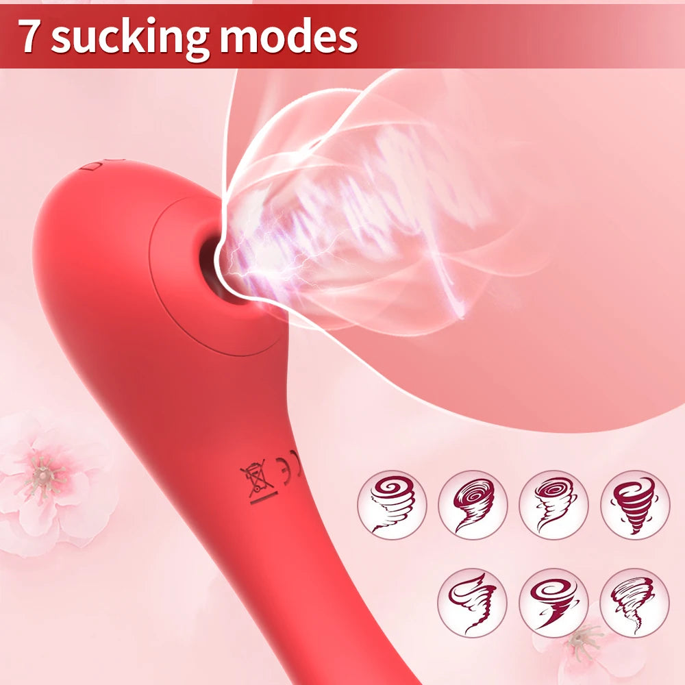 Vibrador y succionador de 2 en 1