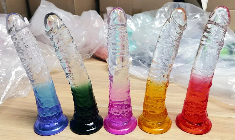 Dildos realistas de gelatina con ventosa