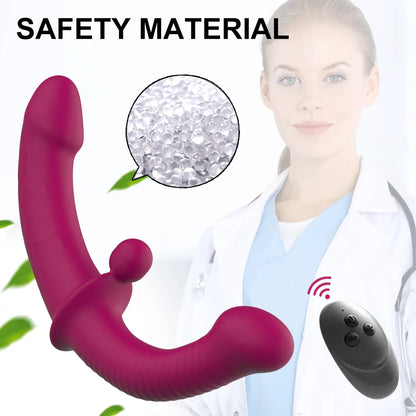Dildo vibrador con correa sin tirantes