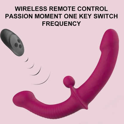 Dildo vibrador con correa sin tirantes
