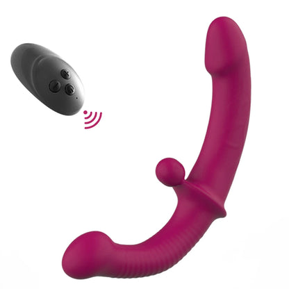 Dildo vibrador con correa sin tirantes
