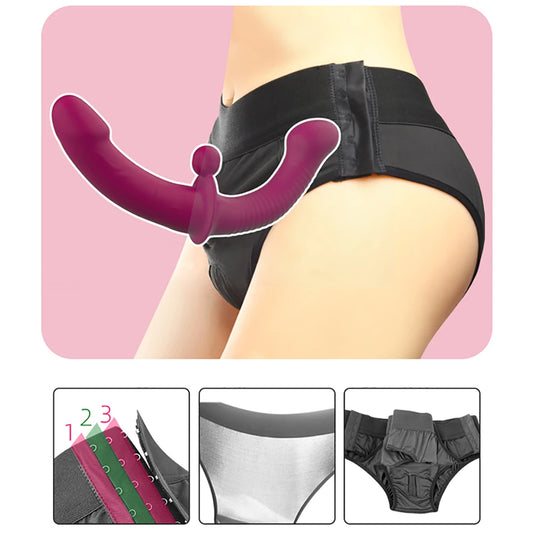 Dildo vibrador con correa sin tirantes