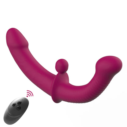 Dildo vibrador con correa sin tirantes