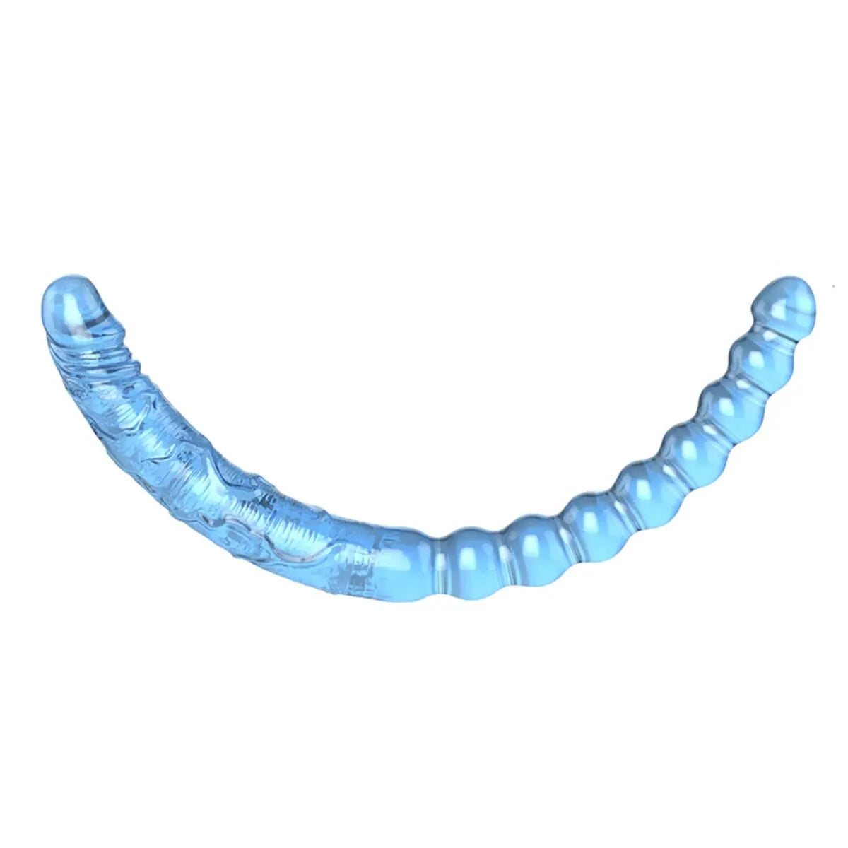 Dildo masturbador femenino azul transparente