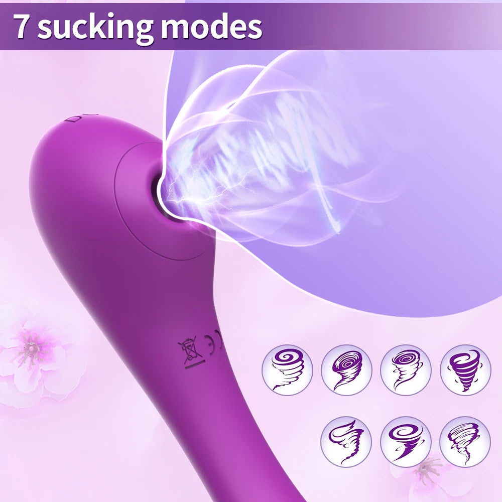 Vibrador y succionador de 2 en 1