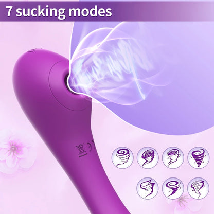 Vibrador y succionador de 2 en 1