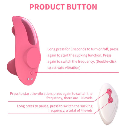 Mini succionador y vibrador usable en ropa interior