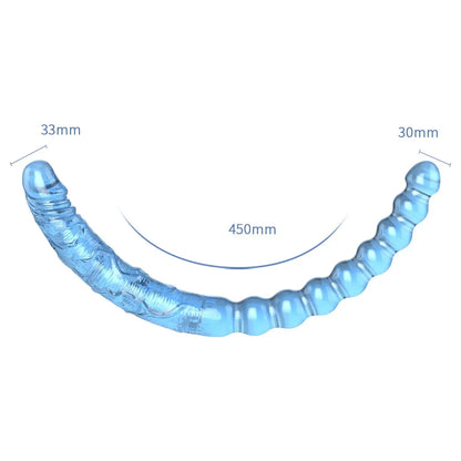 Dildo masturbador femenino azul transparente