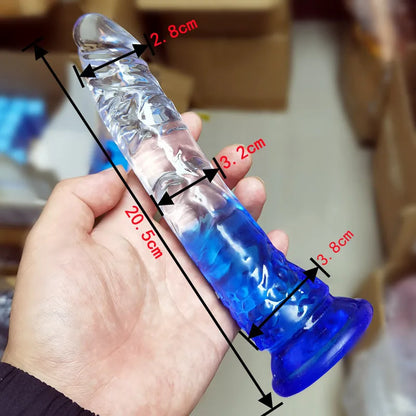 Dildos realistas de gelatina con ventosa