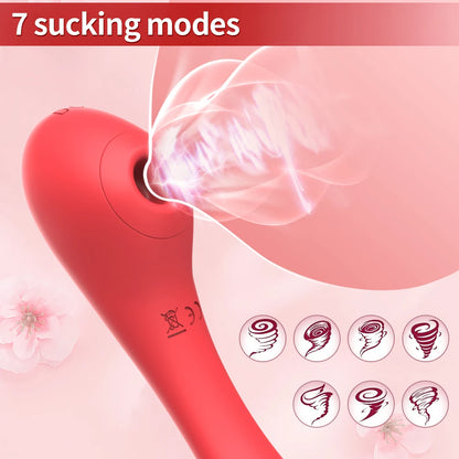 Vibrador y succionador de 2 en 1